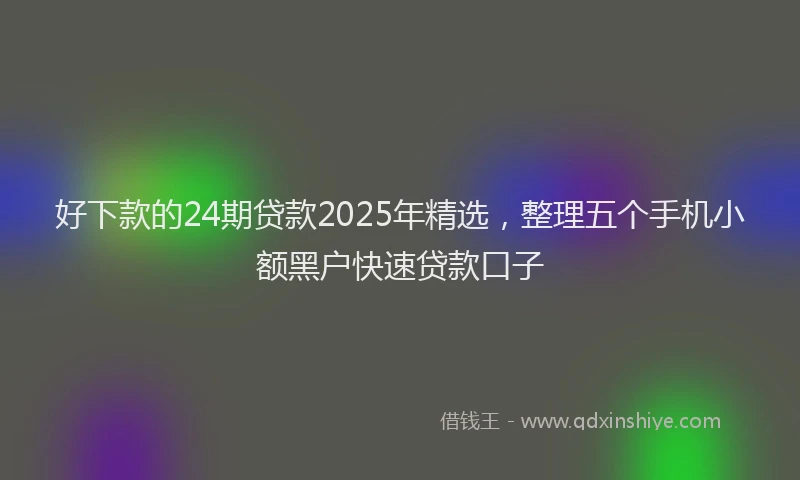 好下款的24期贷款2025年精选，整理五个手机小额黑户快速贷款口子