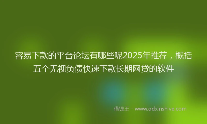 容易下款的平台论坛有哪些呢2025年推荐，概括五个无视负债快速下款长期网贷的软件