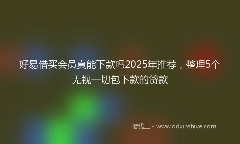 好易借买会员真能下款吗2025年推荐，整理5个无视一切包下款的贷款