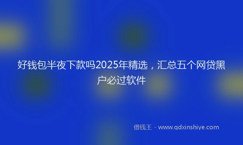 好钱包半夜下款吗2025年精选，汇总五个网贷黑户必过软件