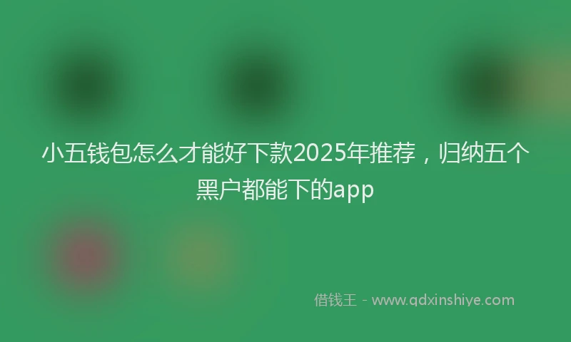 小五钱包怎么才能好下款2025年推荐，归纳五个黑户都能下的app