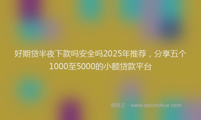 好期贷半夜下款吗安全吗2025年推荐，分享五个1000至5000的小额贷款平台