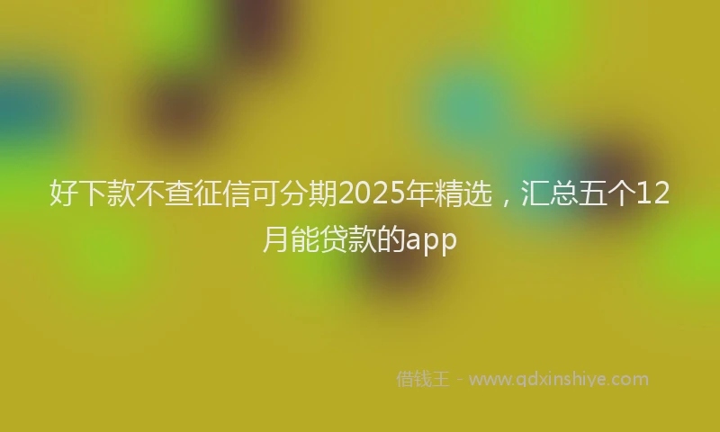 好下款不查征信可分期2025年精选，汇总五个12月能贷款的app