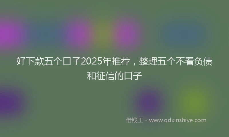 好下款五个口子2025年推荐，整理五个不看负债和征信的口子