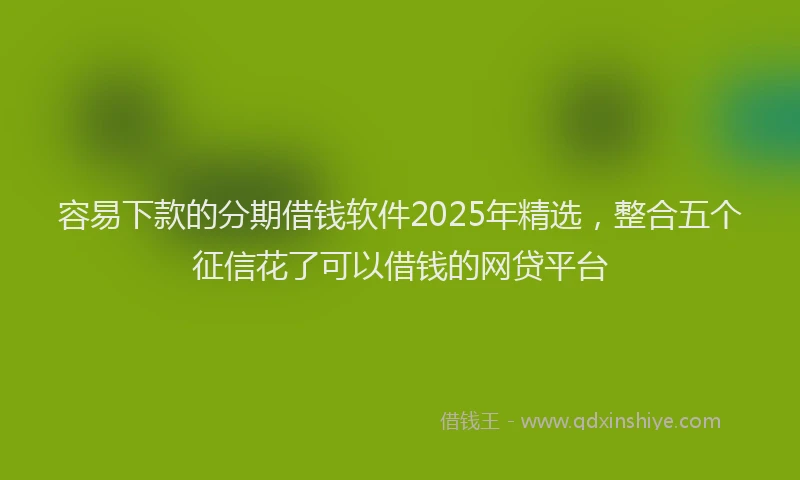 容易下款的分期借钱软件2025年精选，整合五个征信花了可以借钱的网贷平台