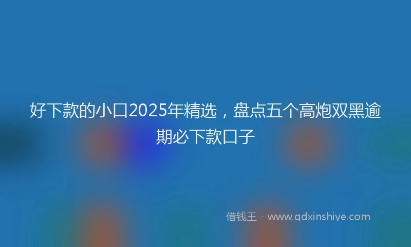 好下款的小口2025年精选，盘点五个高炮双黑逾期必下款口子