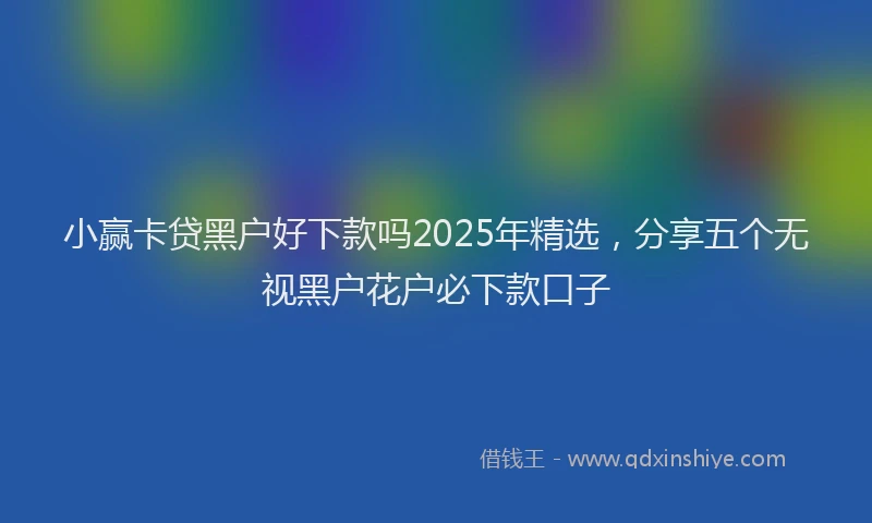 小赢卡贷黑户好下款吗2025年精选，分享五个无视黑户花户必下款口子