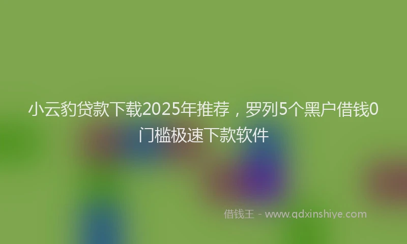 小云豹贷款下载2025年推荐，罗列5个黑户借钱0门槛极速下款软件