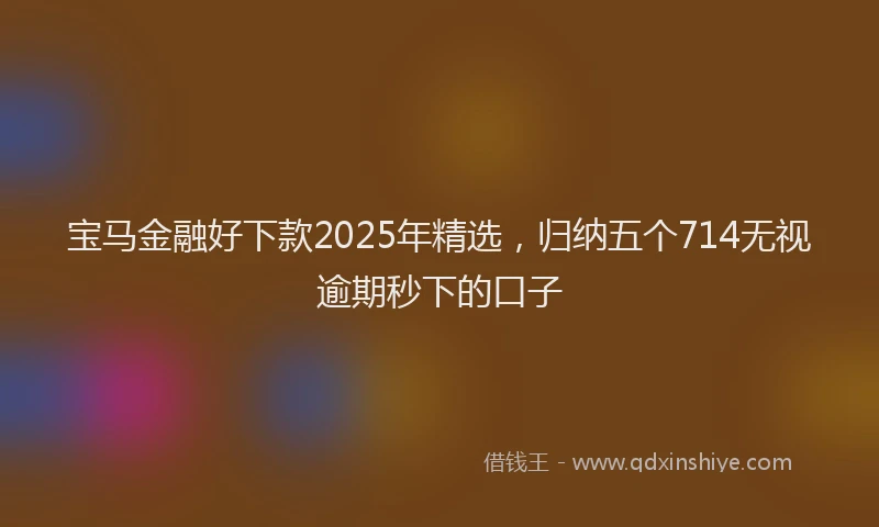宝马金融好下款2025年精选，归纳五个714无视逾期秒下的口子