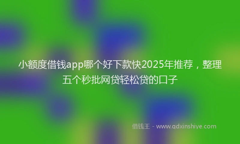 小额度借钱app哪个好下款快2025年推荐，整理五个秒批网贷轻松贷的口子