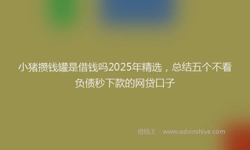 小猪攒钱罐是借钱吗2025年精选，总结五个不看负债秒下款的网贷口子