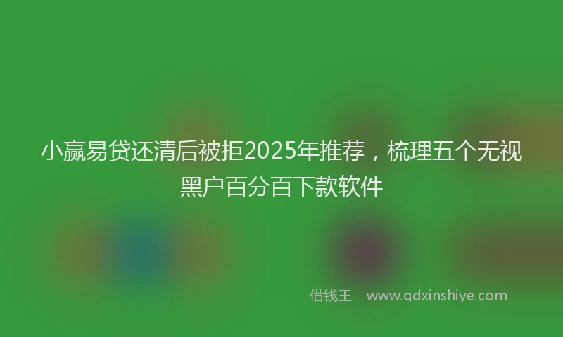 小赢易贷还清后被拒2025年推荐，梳理五个无视黑户百分百下款软件