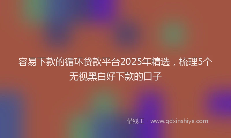 容易下款的循环贷款平台2025年精选，梳理5个无视黑白好下款的口子