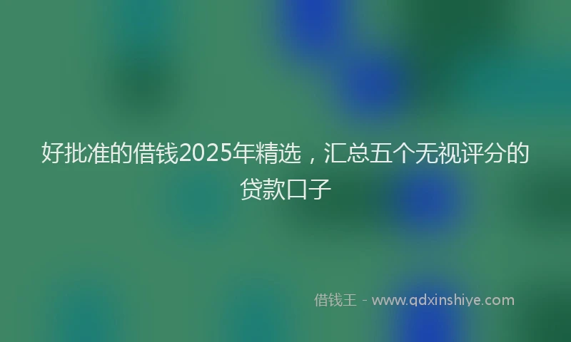 好批准的借钱2025年精选，汇总五个无视评分的贷款口子