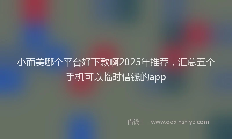 小而美哪个平台好下款啊2025年推荐，汇总五个手机可以临时借钱的app