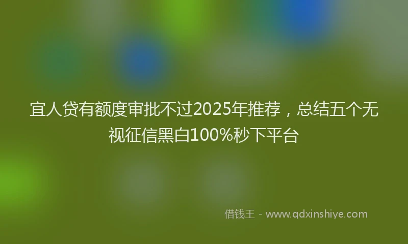 宜人贷有额度审批不过2025年推荐，总结五个无视征信黑白100%秒下平台