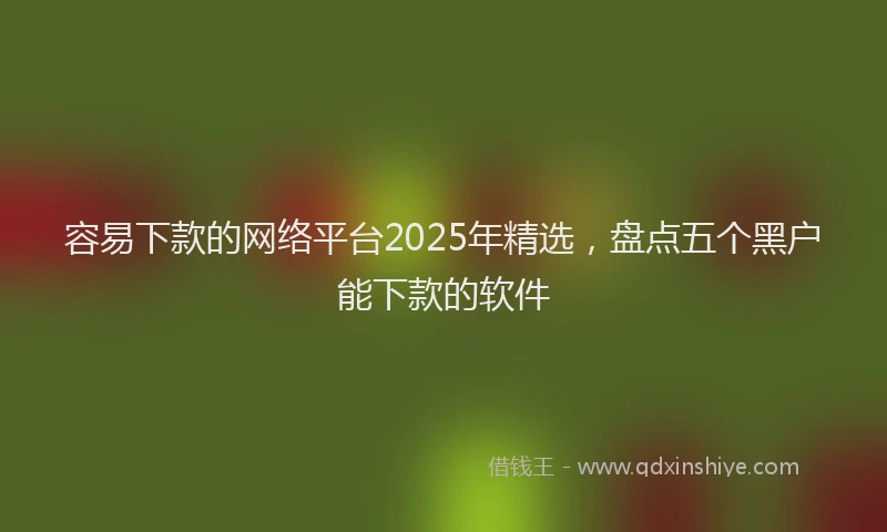 容易下款的网络平台2025年精选，盘点五个黑户能下款的软件
