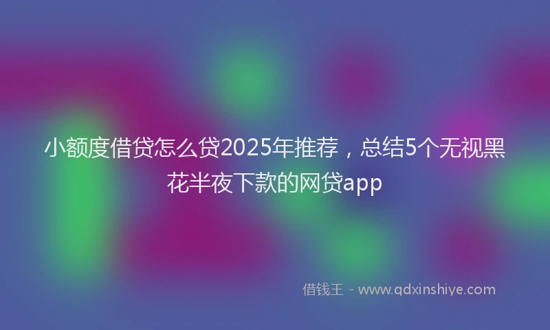 小额度借贷怎么贷2025年推荐，总结5个无视黑花半夜下款的网贷app