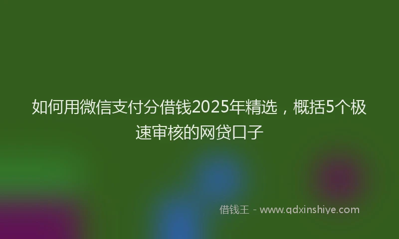 如何用微信支付分借钱2025年精选，概括5个极速审核的网贷口子