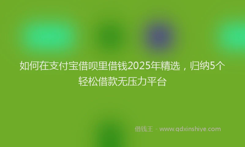 如何在支付宝借呗里借钱2025年精选，归纳5个轻松借款无压力平台