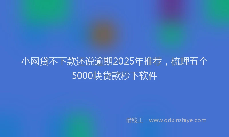 小网贷不下款还说逾期2025年推荐，梳理五个5000块贷款秒下软件