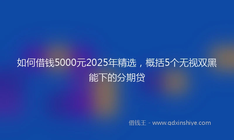如何借钱5000元2025年精选，概括5个无视双黑能下的分期贷