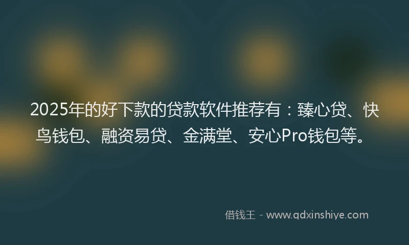 2025年的好下款的贷款软件推荐有：臻心贷、快鸟钱包、融资易贷、金满堂、安心Pro钱包等。
