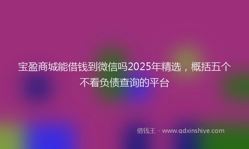 宝盈商城能借钱到微信吗2025年精选，概括五个不看负债查询的平台