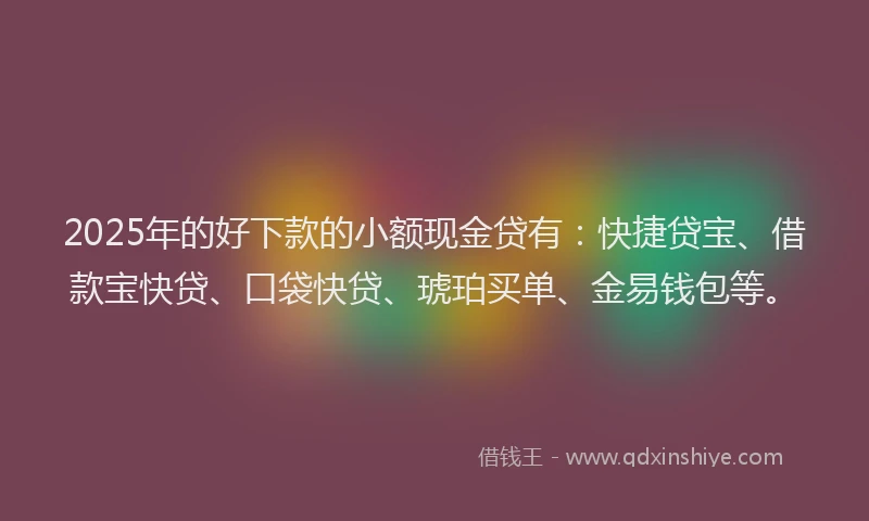 2025年的好下款的小额现金贷有：快捷贷宝、借款宝快贷、口袋快贷、琥珀买单、金易钱包等。