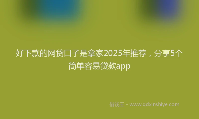 好下款的网贷口子是拿家2025年推荐，分享5个简单容易贷款app