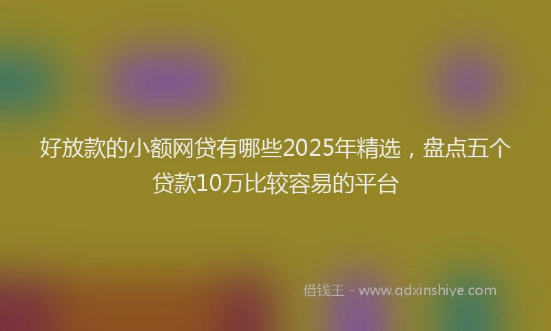 好放款的小额网贷有哪些2025年精选，盘点五个贷款10万比较容易的平台