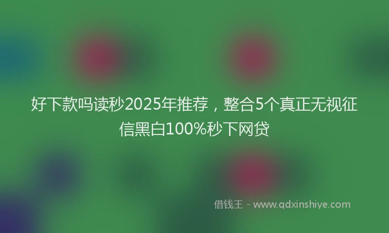 好下款吗读秒2025年推荐，整合5个真正无视征信黑白100%秒下网贷