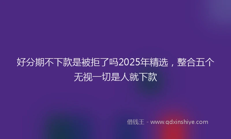 好分期不下款是被拒了吗2025年精选，整合五个无视一切是人就下款