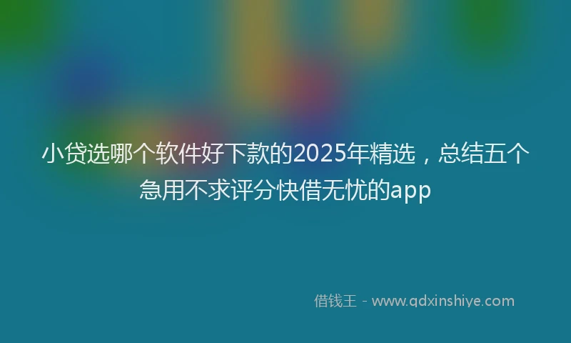 小贷选哪个软件好下款的2025年精选，总结五个急用不求评分快借无忧的app