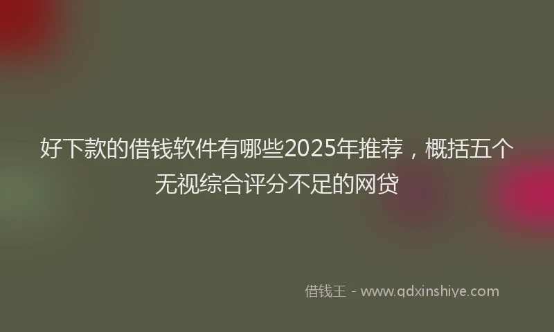 好下款的借钱软件有哪些2025年推荐，概括五个无视综合评分不足的网贷
