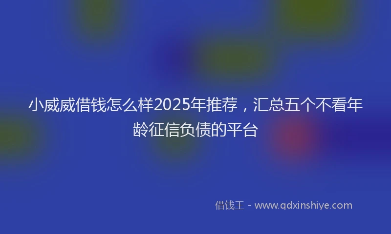 小威威借钱怎么样2025年推荐，汇总五个不看年龄征信负债的平台