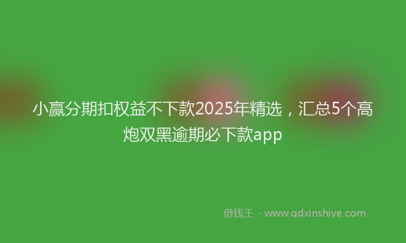 小赢分期扣权益不下款2025年精选，汇总5个高炮双黑逾期必下款app