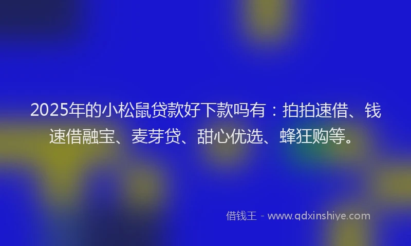 2025年的小松鼠贷款好下款吗有：拍拍速借、钱速借融宝、麦芽贷、甜心优选、蜂狂购等。