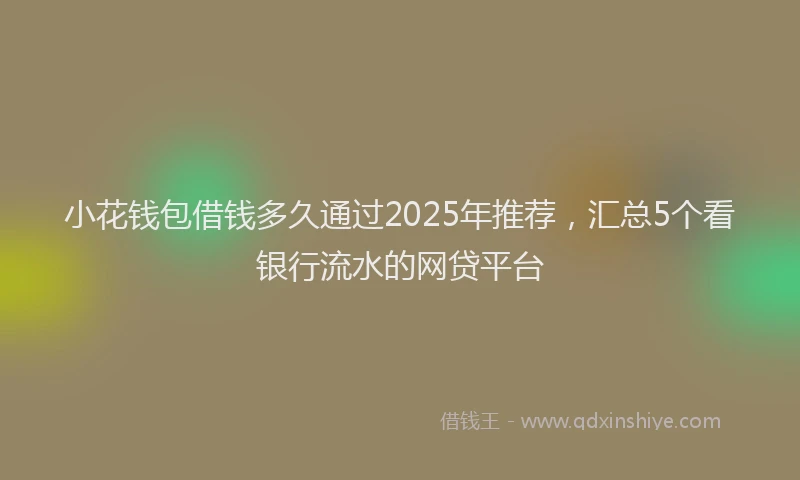 小花钱包借钱多久通过2025年推荐，汇总5个看银行流水的网贷平台