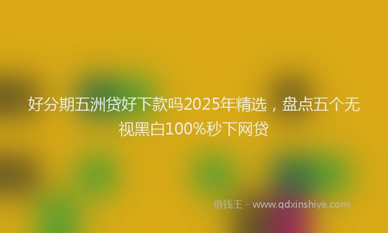 好分期五洲贷好下款吗2025年精选，盘点五个无视黑白100%秒下网贷