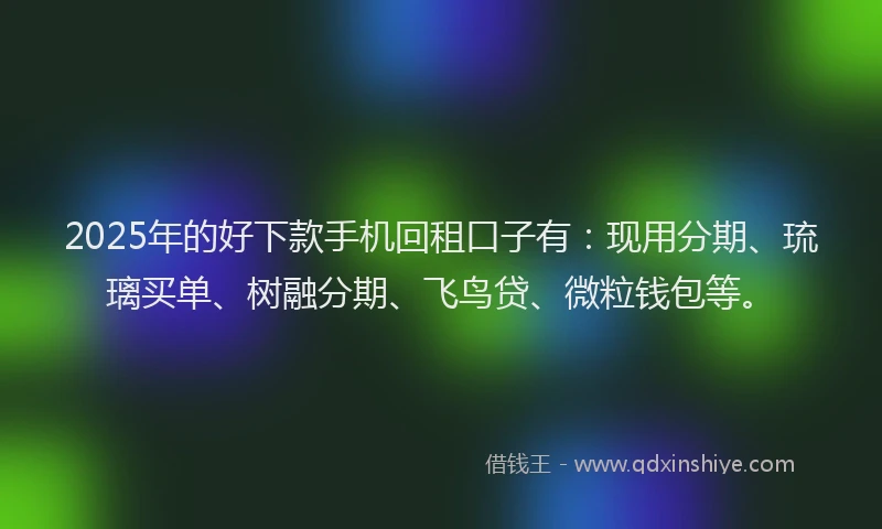 2025年的好下款手机回租口子有：现用分期、琉璃买单、树融分期、飞鸟贷、微粒钱包等。