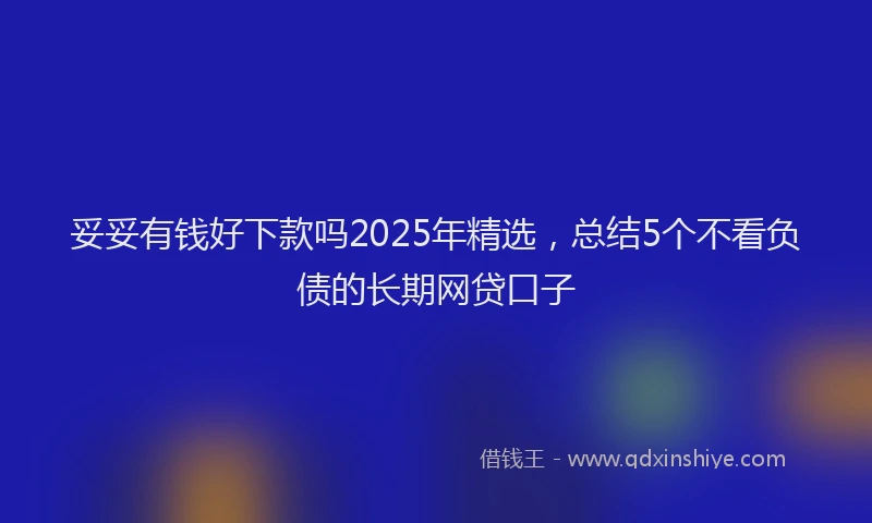 妥妥有钱好下款吗2025年精选，总结5个不看负债的长期网贷口子