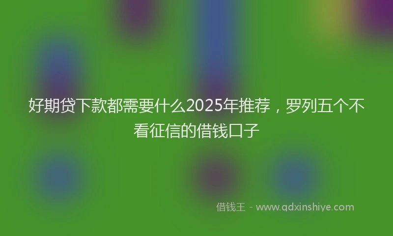好期贷下款都需要什么2025年推荐，罗列五个不看征信的借钱口子
