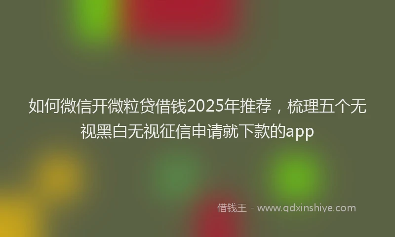 如何微信开微粒贷借钱2025年推荐，梳理五个无视黑白无视征信申请就下款的app