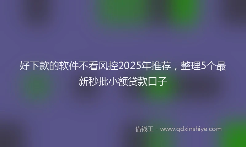 好下款的软件不看风控2025年推荐，整理5个最新秒批小额贷款口子