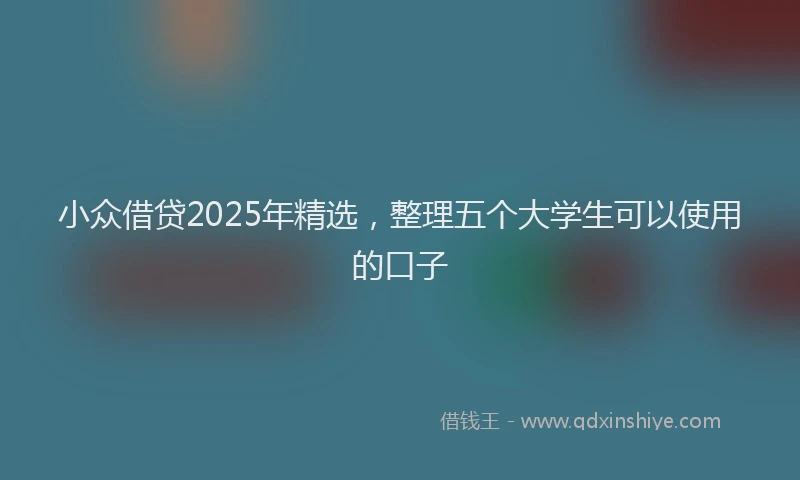 小众借贷2025年精选，整理五个大学生可以使用的口子