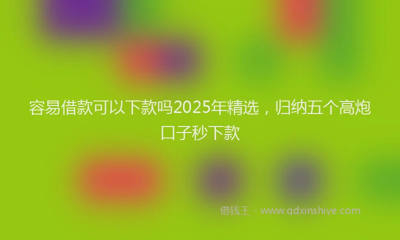 容易借款可以下款吗2025年精选，归纳五个高炮口子秒下款