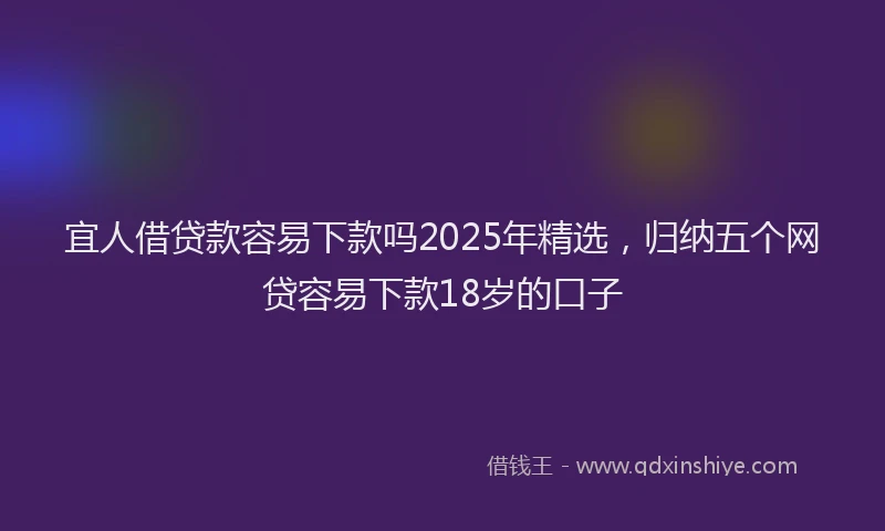 宜人借贷款容易下款吗2025年精选，归纳五个网贷容易下款18岁的口子