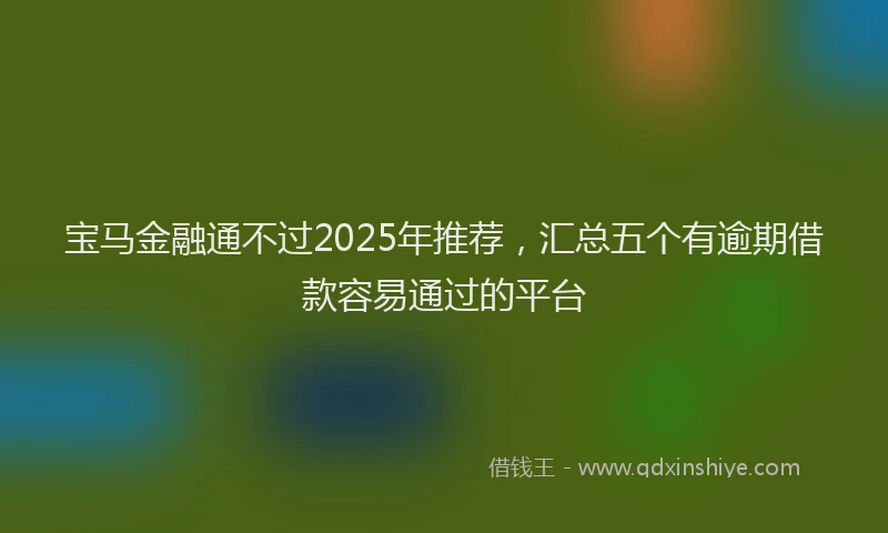 宝马金融通不过2025年推荐，汇总五个有逾期借款容易通过的平台