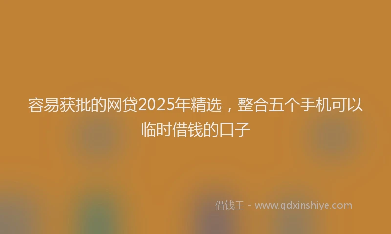 容易获批的网贷2025年精选，整合五个手机可以临时借钱的口子